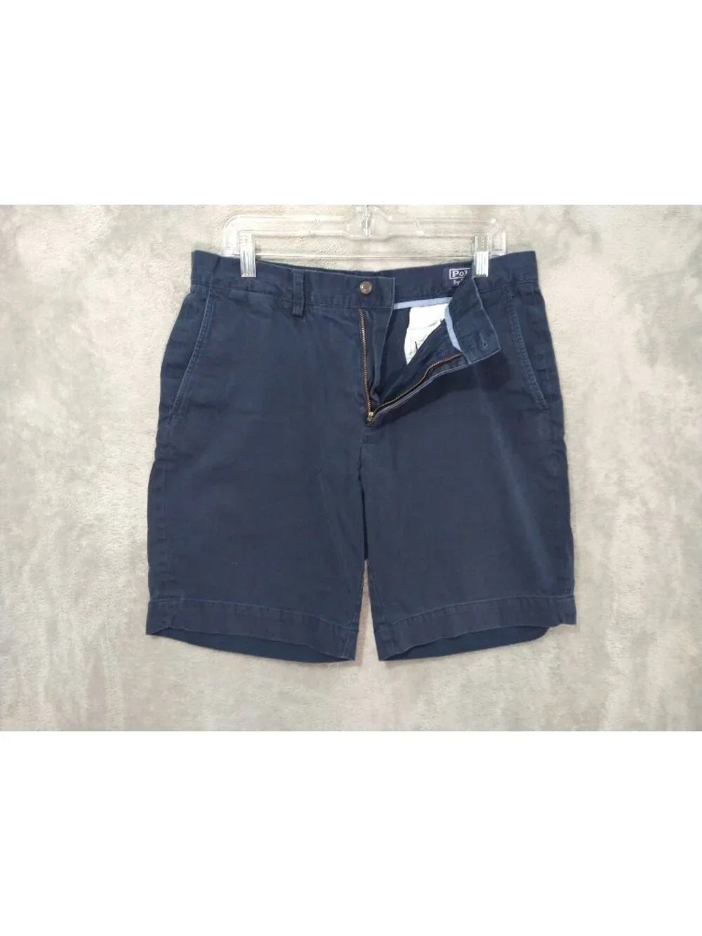 Polo Ralph Lauren Shorts Mens 33 x 9 Blue Chino Classic Fit Flat Front Cotton